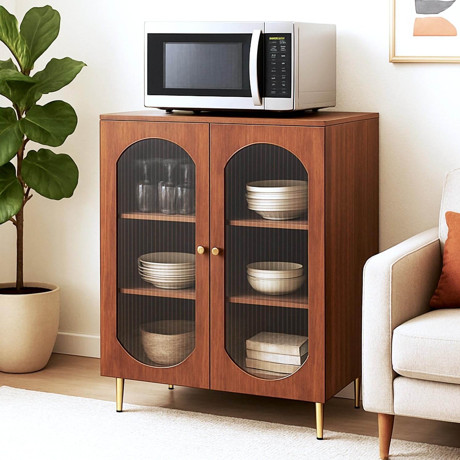 Stellar Multipurpose Storage Cabinet for Living Room, Kitchen, Office, Sideboard (Teak Brown, Medium Size)-image-20