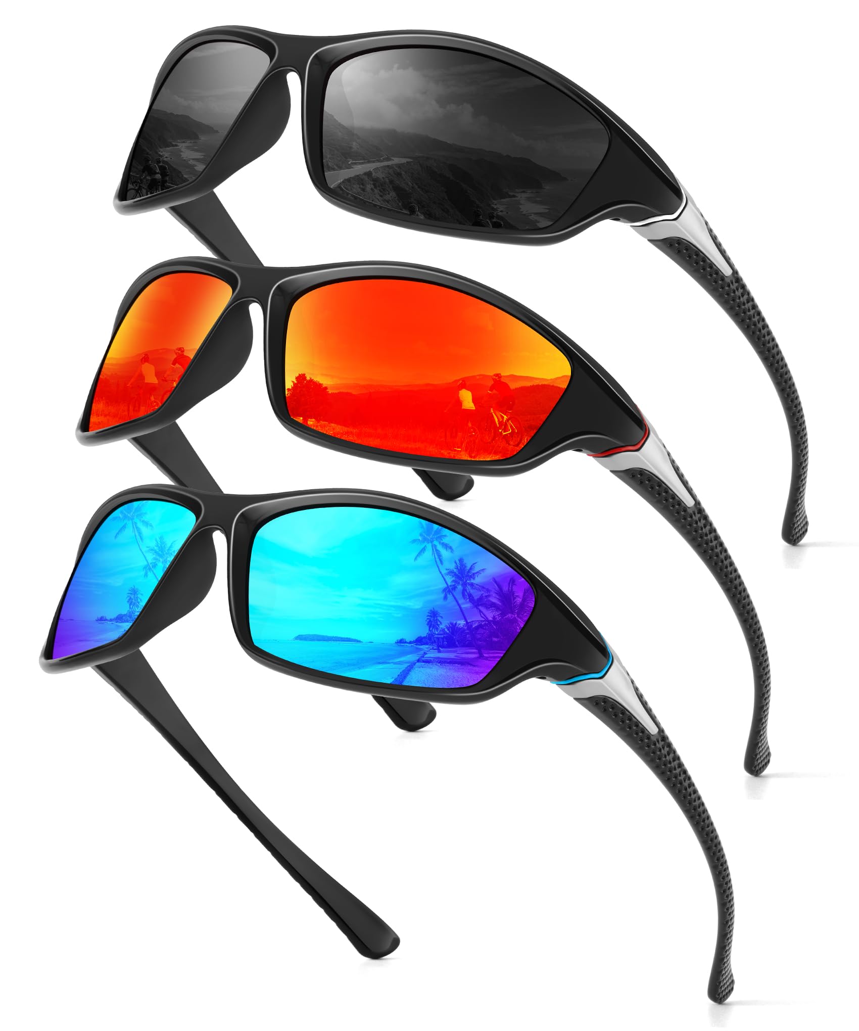 Sports Mens-Sunglasses Polarized Sunglasses-Men: Sunglasses for Men UV Protection for Running Cycling Fishing