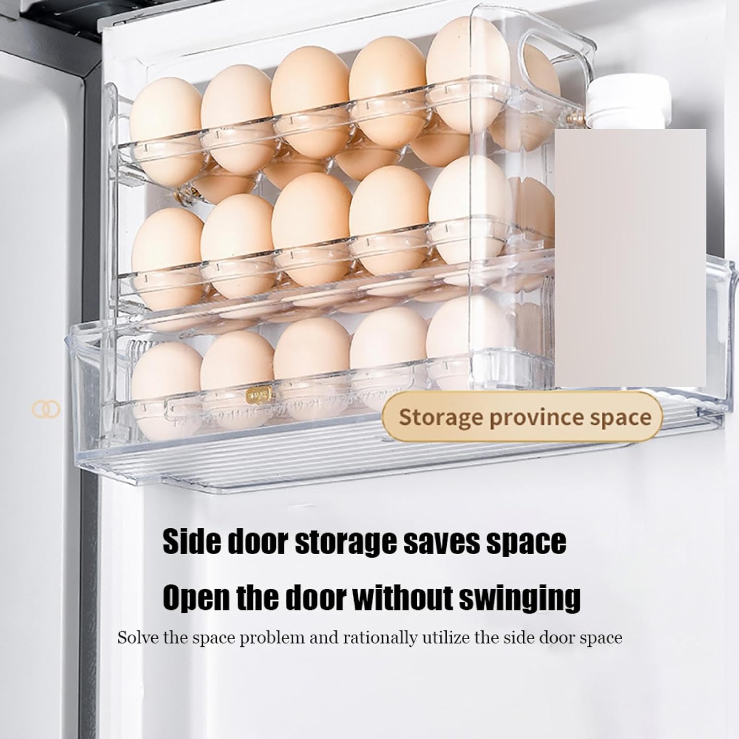 3-Layers Egg Storage Box,Egg Holder for Fridge,Egg Storage for Countertop,Egg Organizer,Egg Dispenser for Refrigerator,Egg Tray for Refrigerator,for Refrigerator
