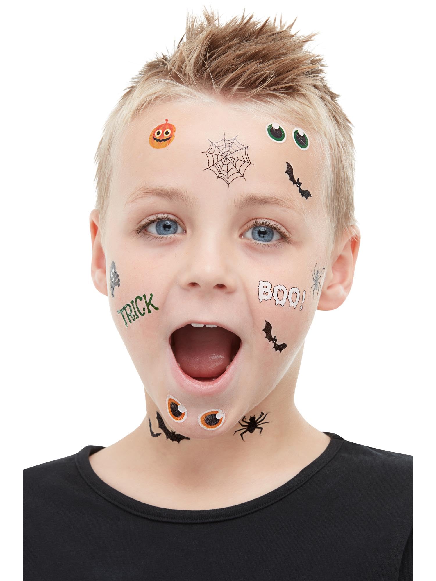 Smiffys Make-Up FX, Trick or Treat Halloween Tattoo Transfers, Assorted