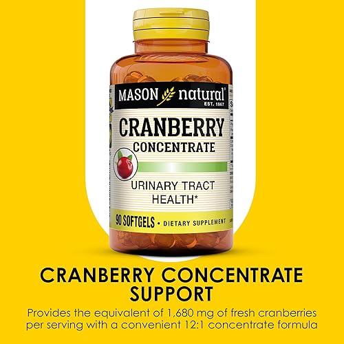 Miniatura 4 de MASON NATURAL Concentrado de arándano 121 con vitamina C y E, apoya la salud inmune y urinaria, 90 cápsulas