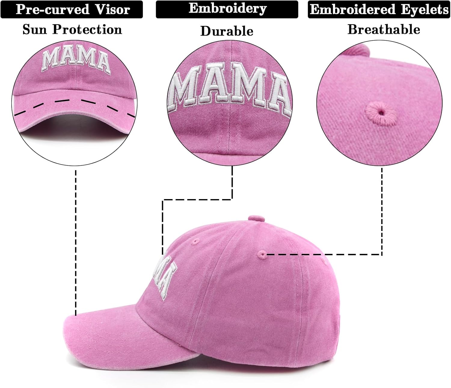 2PCS Mommy and Me Baseball Cap for Mom Girl, Mom Daughter Matching Gifts for Mother and Baby, Mama and Mini Hats - Image 3