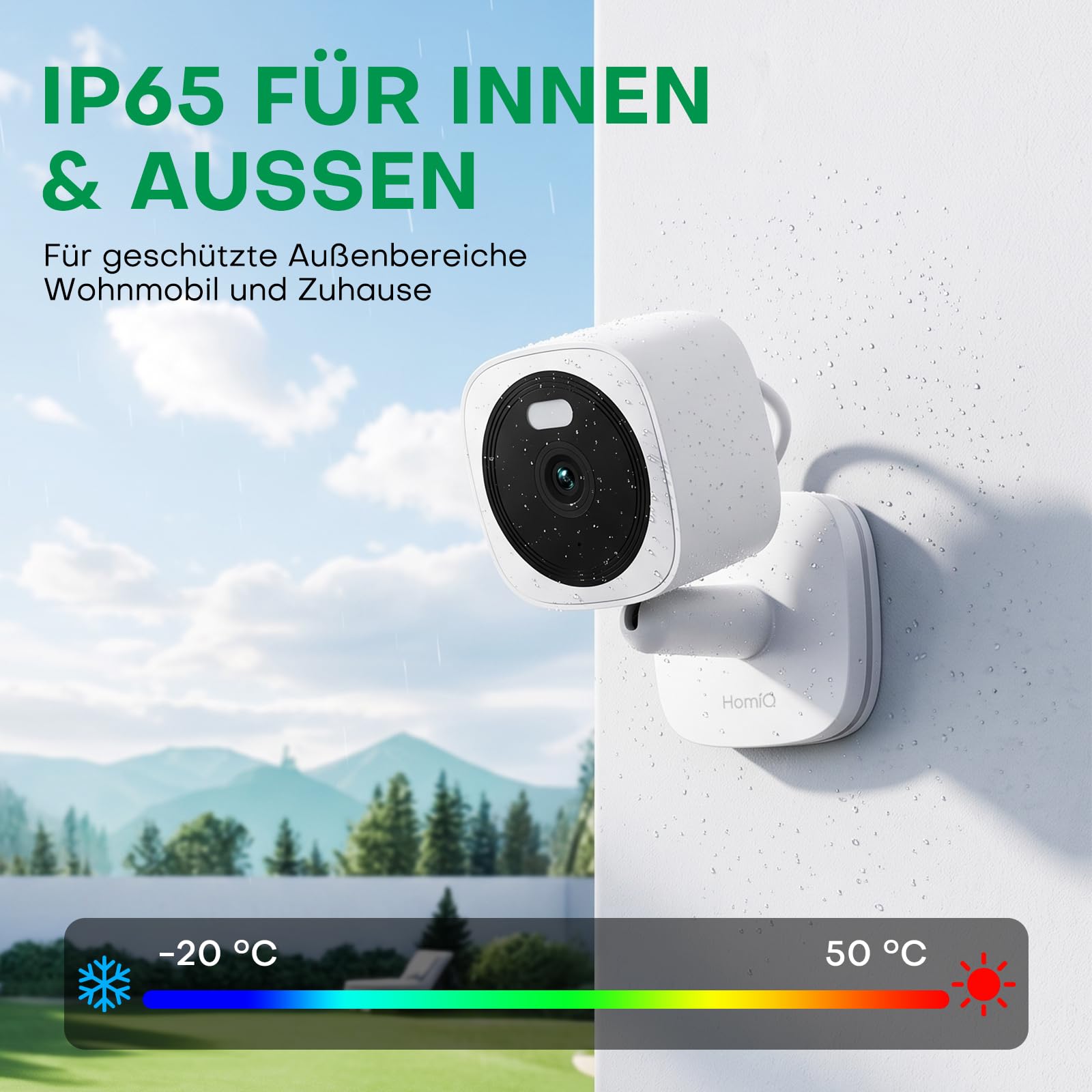 5MP 3K Magnetische Überwachungskamera Innen mit Vollfarb-Nachtsicht | Wlan Kamera Überwachung Innen, Personen-Bewegungserkennung, Zwei-Wege-Audio, IP65 Wasserdicht, Alexa Google Kompatibel