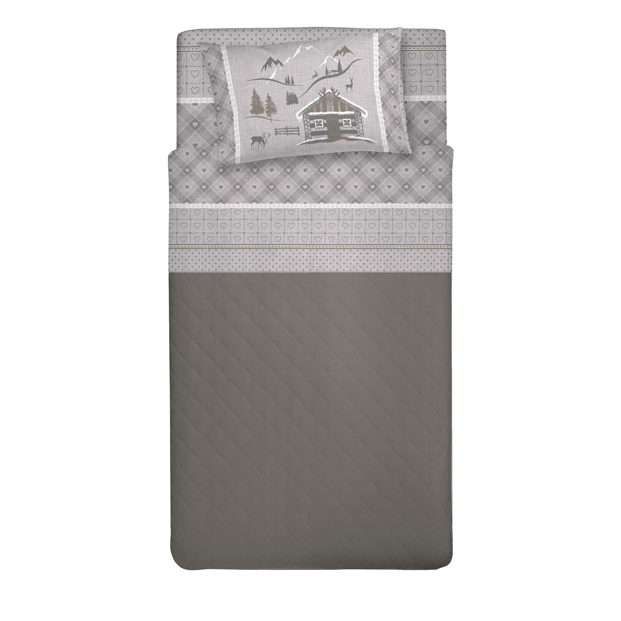 PENSIERI DELICATI Single Bed Set, 100% Cotton, Single Bed Sheet Set, 90 x 200 cm, Including Bottom Sheet