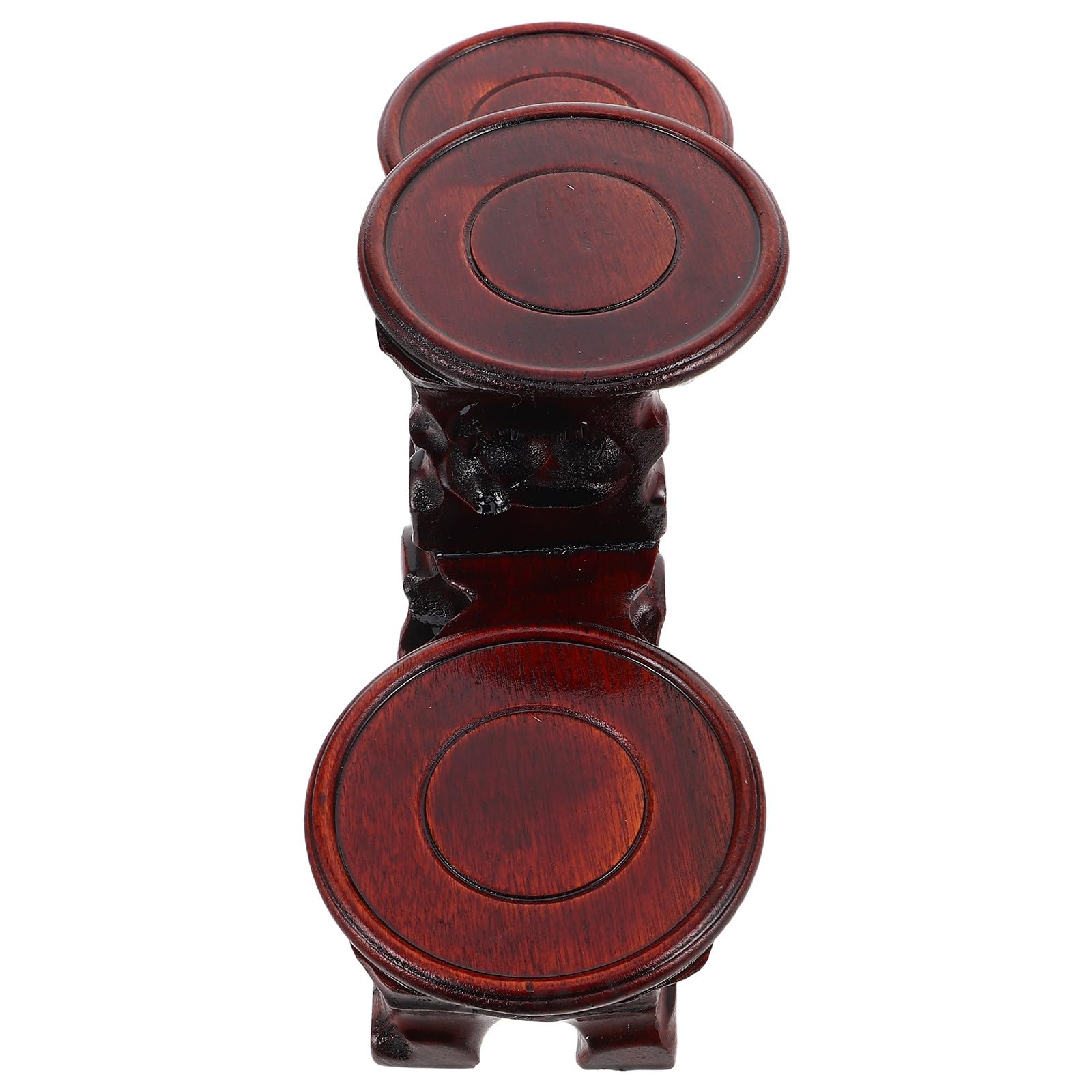 Sosoport Base Redonda de Madera Maciza Pedestal Estable Soporte para Teteras Expositor Pequeño de Madera para Objetos Decorativos