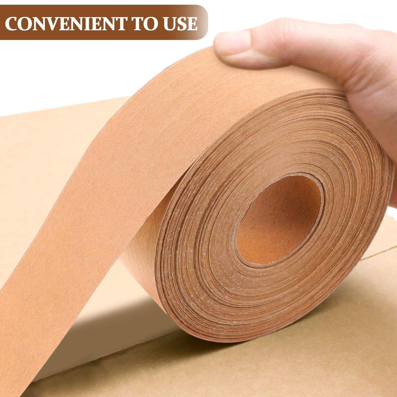 Alasum Kraftpapier Packband 1 Rolle Braunes Papierklebeband Selbstklebend Leichtgewichtig ohne Verziehen zum Versiegeln von Kartons und Einrahmungen