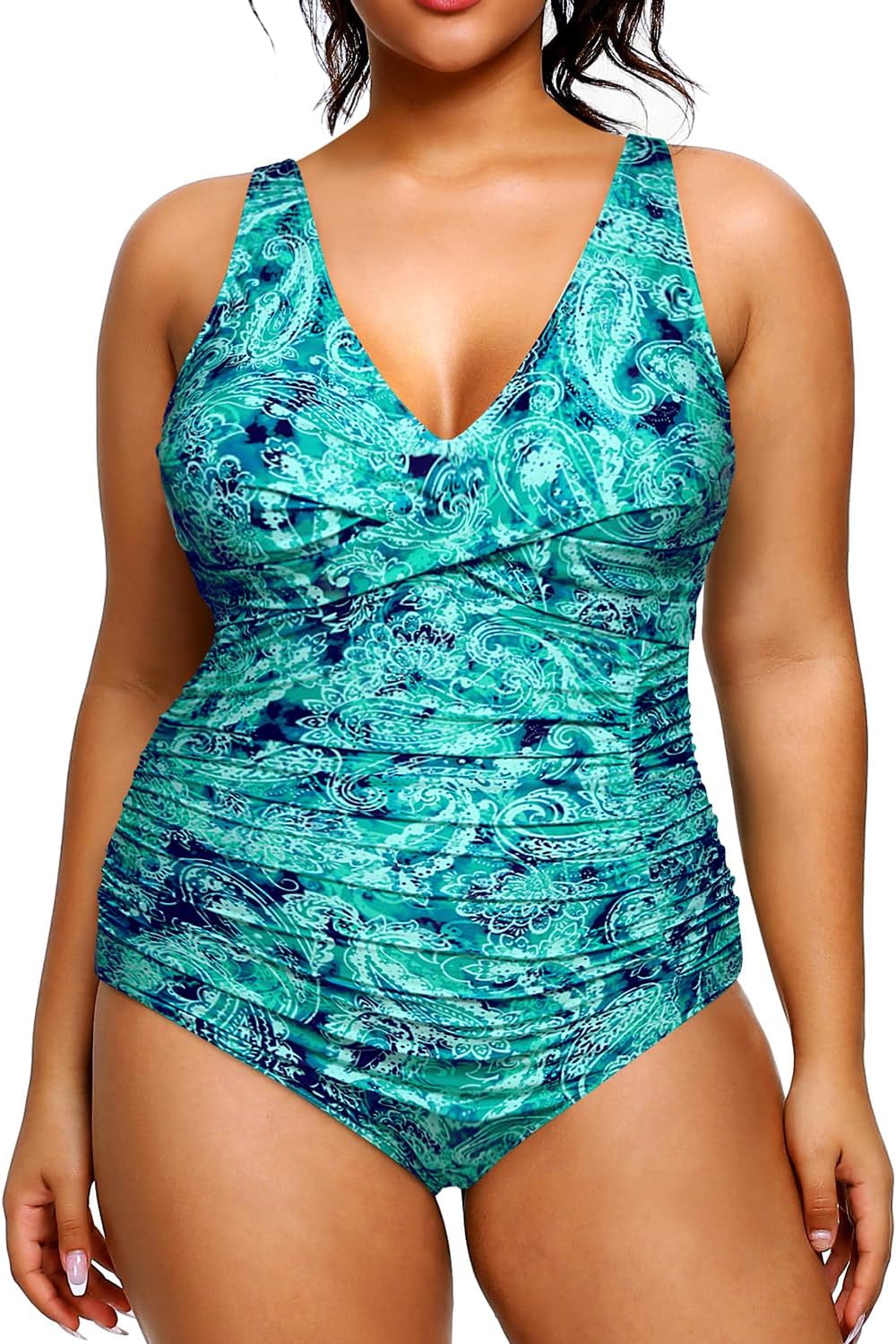 Yonique Plus Size Swimsuit One Piece Bathing Suits for Women Tummy Control Slimming Swimwear