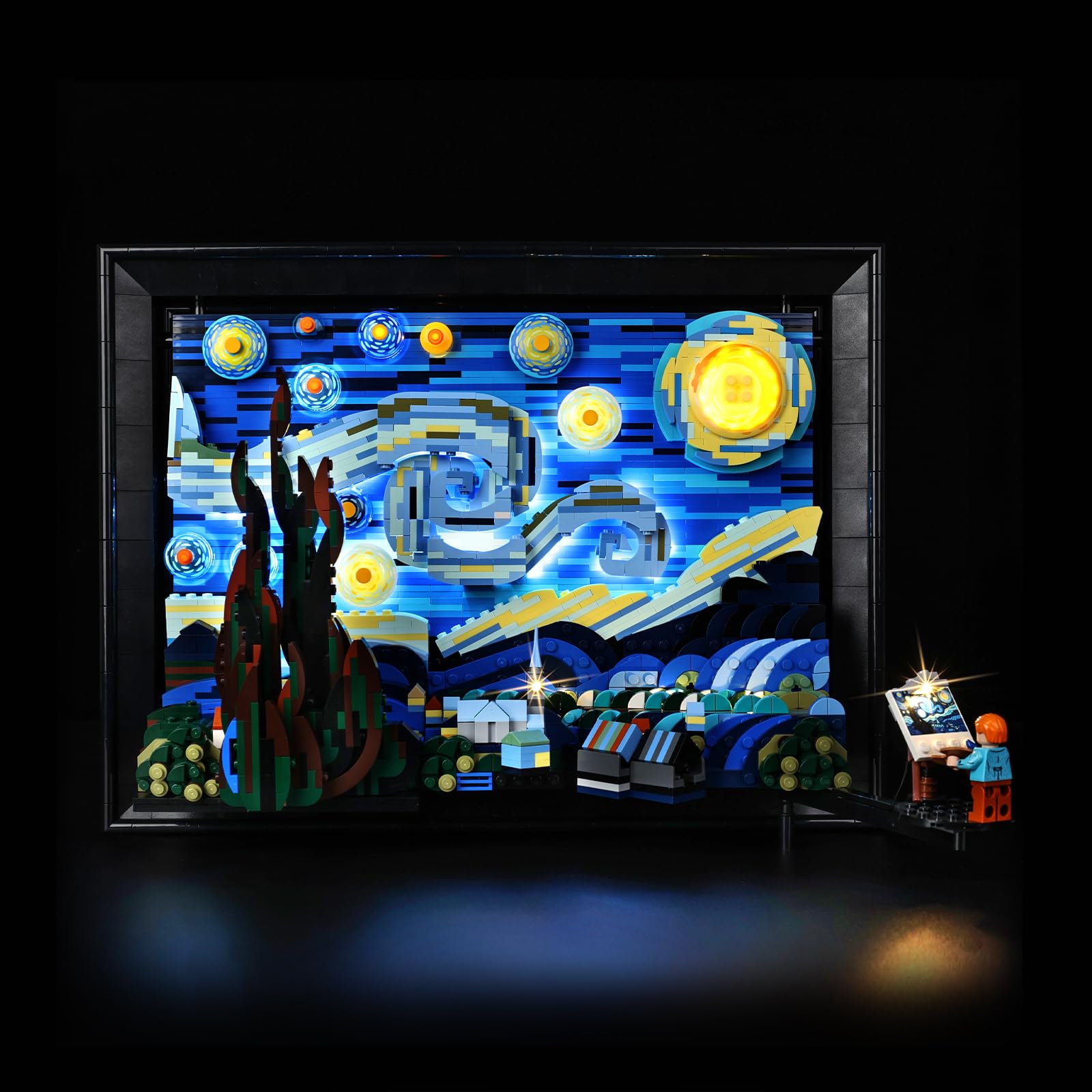 Kyglaring LED Light Kit Compatible with Lego Starry Night 21333 Building Set, Lighting Accessories for Van Gogh Starry Night Building Block (Lights