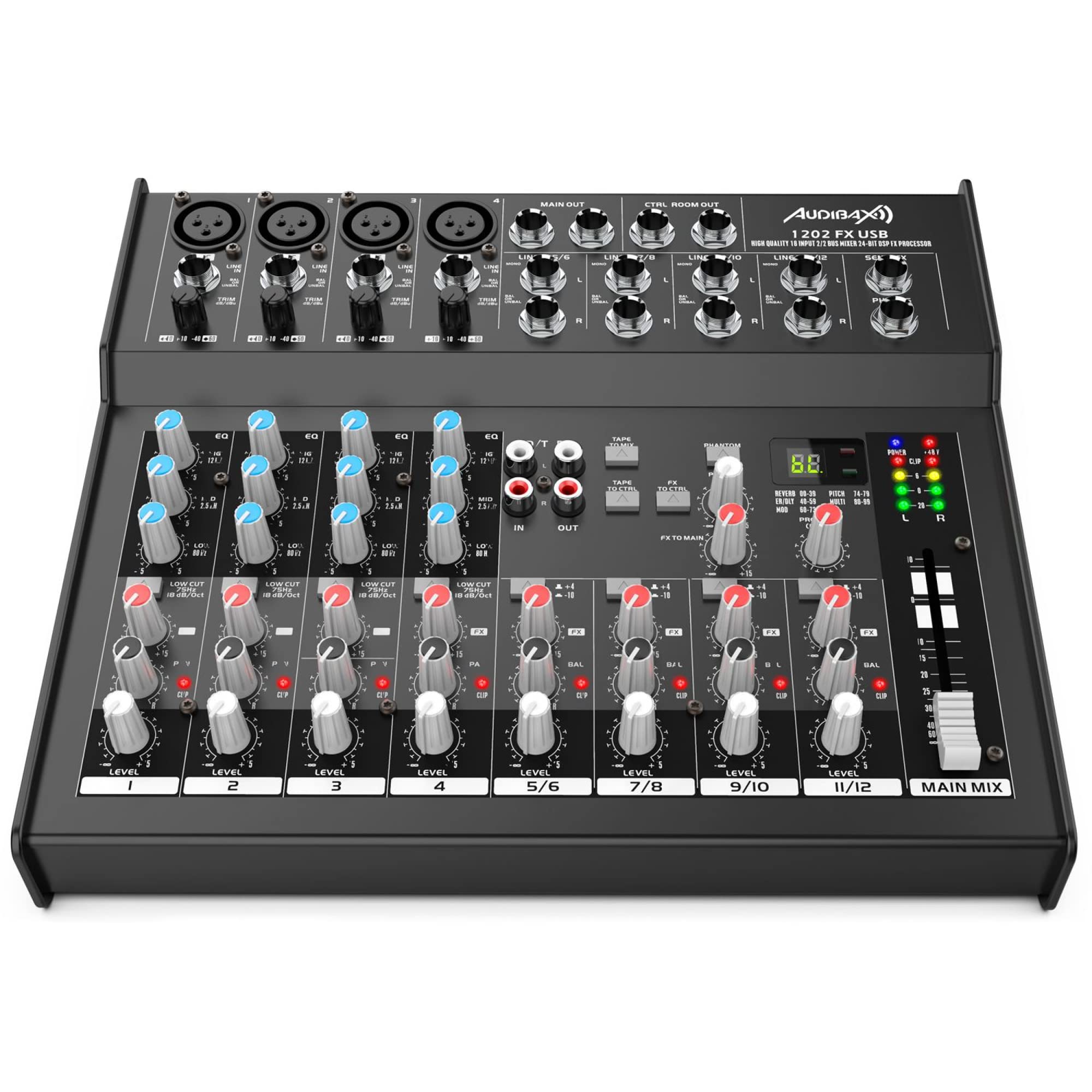 Audibax 1202 FX USB Mesa Mezclas 12 Canales y USB