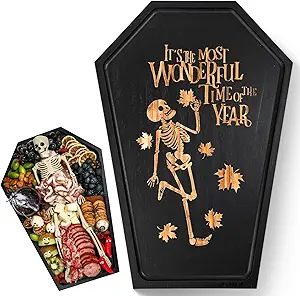Webake Large Coffin Charcuterie Board - New Skeleton Design, 16.5