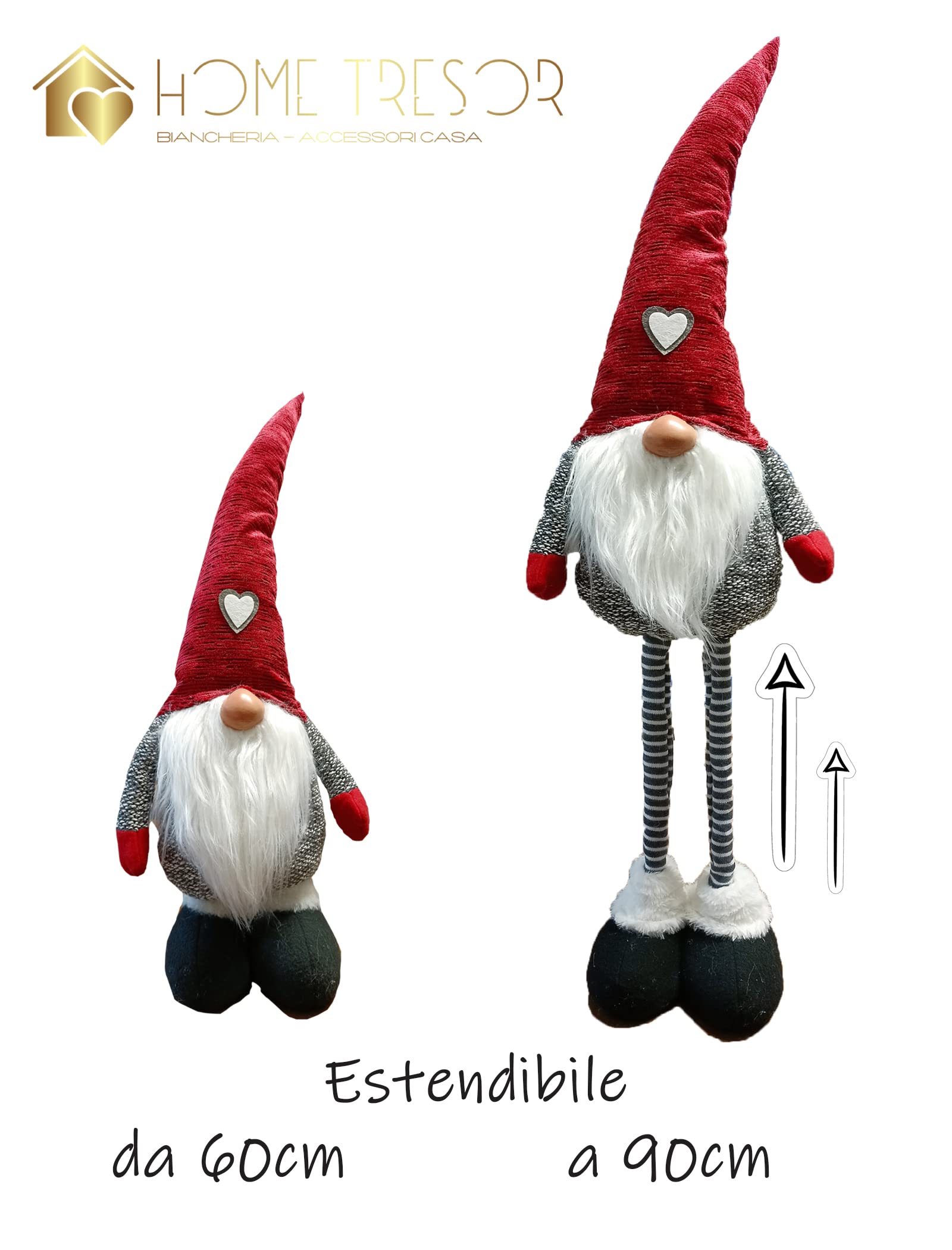 Gnomo Elfo Bambola Babbo Natale Rosso Decorazioni Albero Addobbi Natalizi Abito In Velluto H37cm Set2 Idea Regalo Negozio Casa 78639726