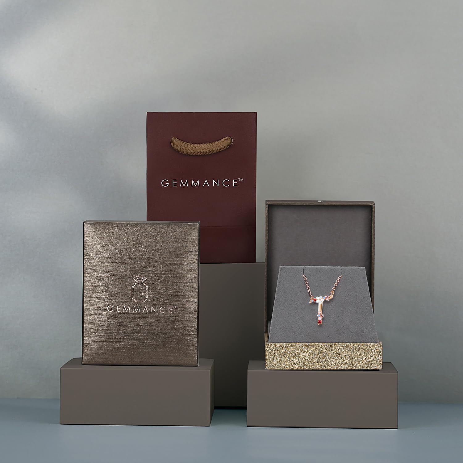 Flower Initial Letter Necklace Pink Red Blue Simulated Pearl Pendant Name Jewelry Made with Austrian Crystals Rose Gold Plated Anniversary Birthday Gifts for Women,18"+2" - Image 6