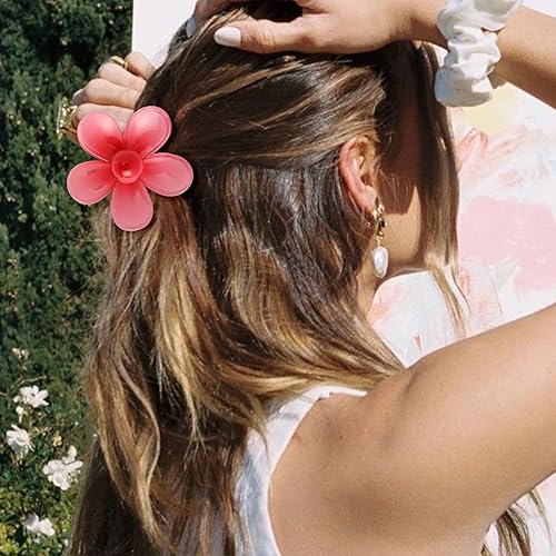 Miniatura 4 de Paquete de 6 pinzas para el cabello grandes de 3.15 pulgadas con margaritas mate, agarre fuerte, antideslizantes, para cabello grueso y fino