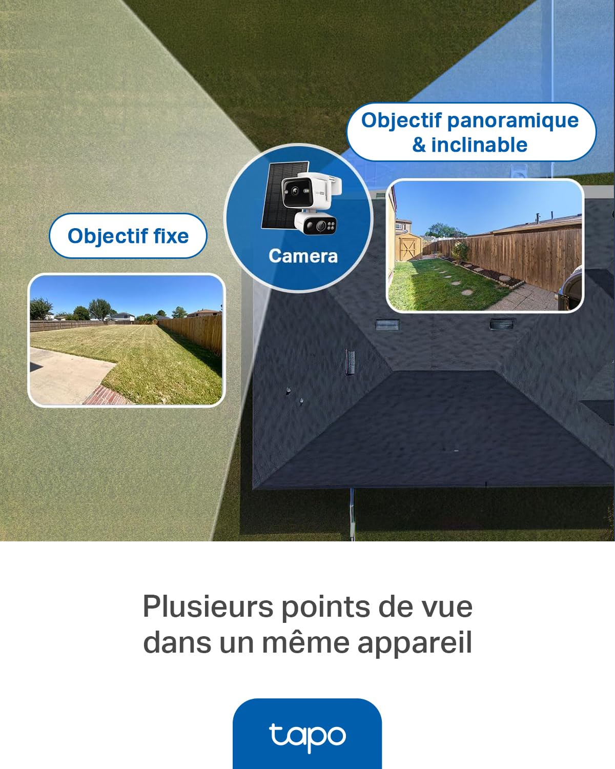 Tapo C675D KIT - Caméra de Surveillance Solaire Extérieure 4K Double Objectif - Caméra WiFi - Ultra Grand-Angle 169° + Téléobjectif Zoom 5X, Suivi Automatique IA 360°, Capture Continue 24/7 AOV