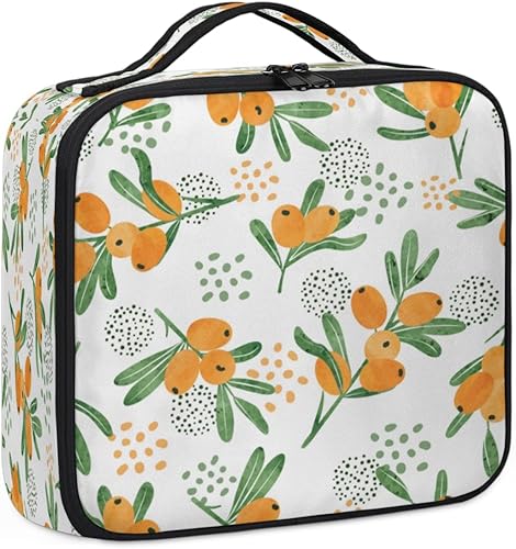 Bolsa de maquillaje de viaje para mujer, grande, cuadrada, portátil, profesional, de tren de coqueta, estuche de cosméticos con asa, patrón de