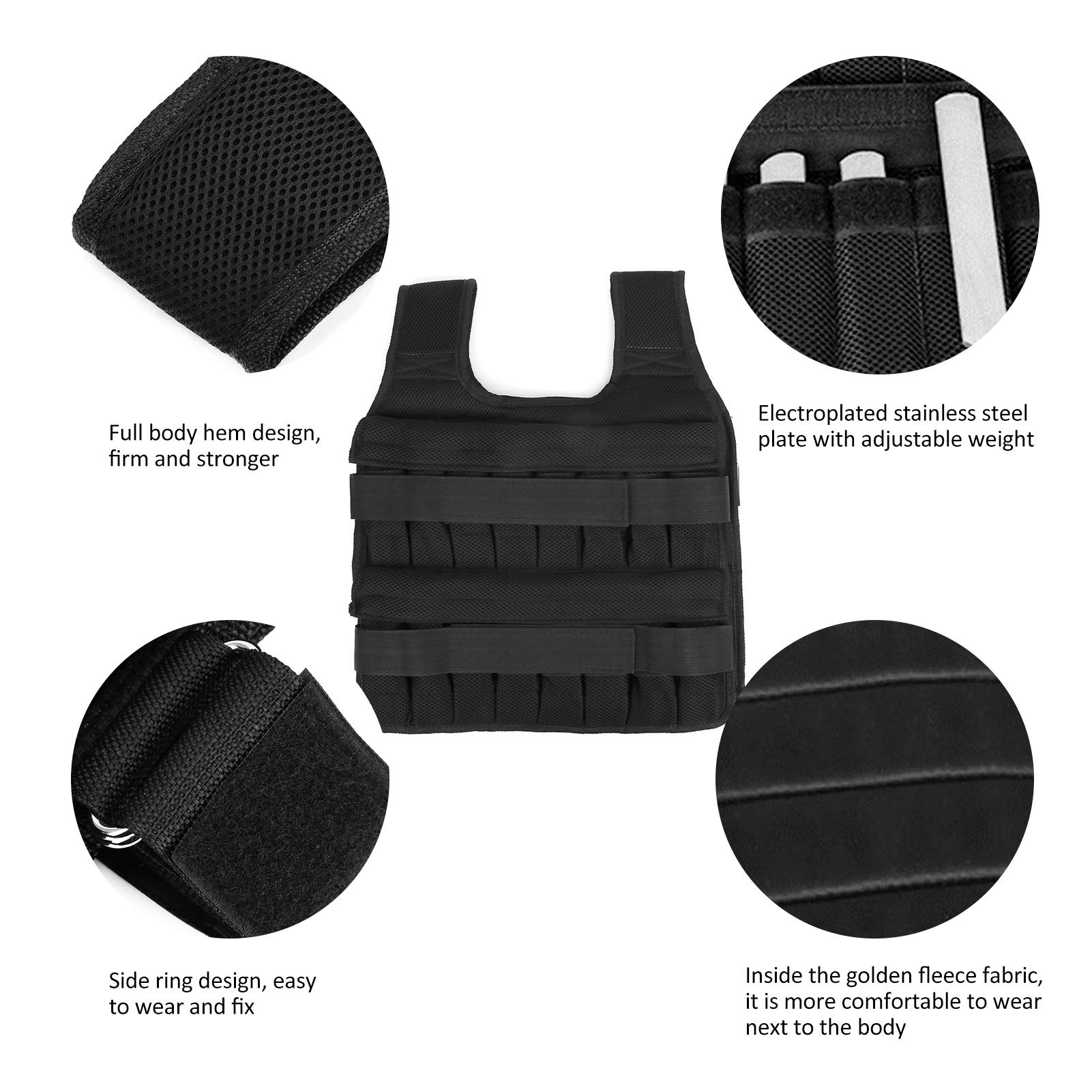 NDNCZDHC Weighted Vest for Men and Women, 35kg Adjustable Weighted Weight Vest Mesh, 32 Bags Body Weight Vest Exercise Set for Cardio and Strength Training