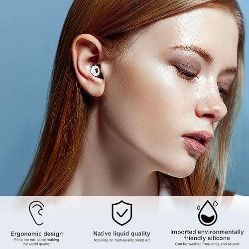 Miniatura 2 de 2 pares de tapones para los oídos para reducción de ruido, tapones para los oídos de silicona súper suaves y reutilizables, 8 tapones para los oídos
