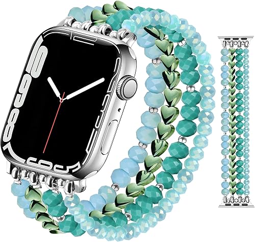 JR.DM Pulsera de cuentas compatible con Apple Watch Band de 1.575 pulgadas, 1.496 pulgadas, 1.614 pulgadas, 1.654 pulgadas, Series 10987SE654321,