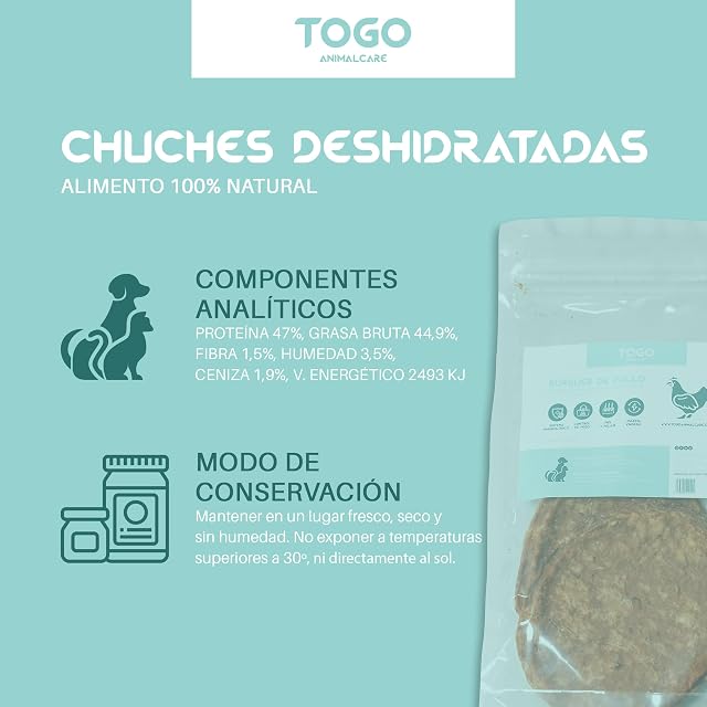 Foto 5 de 6 de Togo Animal Care Snacks para Perros y Gatos - Premios para Todas Las Razas - Burger de Pollo Naturales (3U)