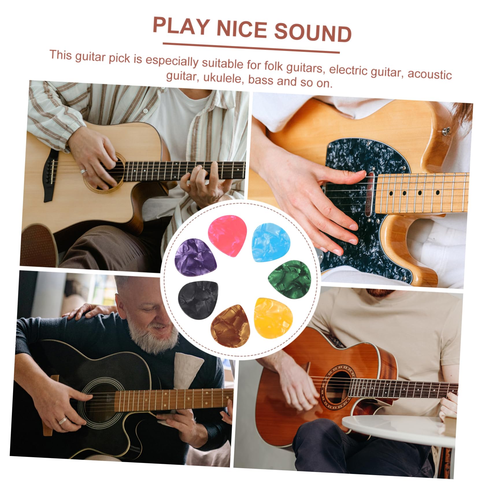 BESTonZON 750 Piezas púa de guitarra instrumentos musicales organos musicales accesorio de guitarra reemplazos de púas de puas de electrica bajo puas para