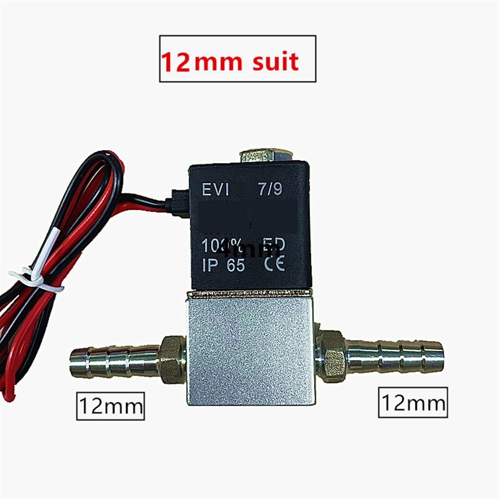 Zawór sprężarki normalnie zamknięty pneumatyczne aluminiowe zawory elektromagnetyczne DC 12 V 24 V 110 V 220 V napięcie 2-drożne 1 szt. (zestaw 12 mm, 12 V DC)