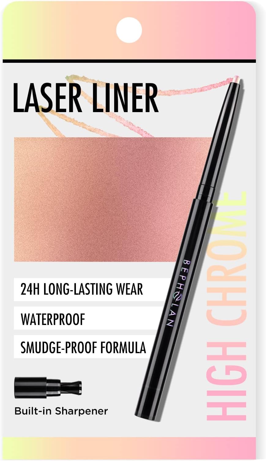 BEPHOLAN Pink Eyeliner Pencil,Chameleon Pink-Yellow Color Shifting Eyeline Colorful Waterproof Glitter Gel Eyeliner Pen, Waterline Eyeliner Colorful Cream Smudge Proof Holographic Eye Liner(DAYDREAMY)