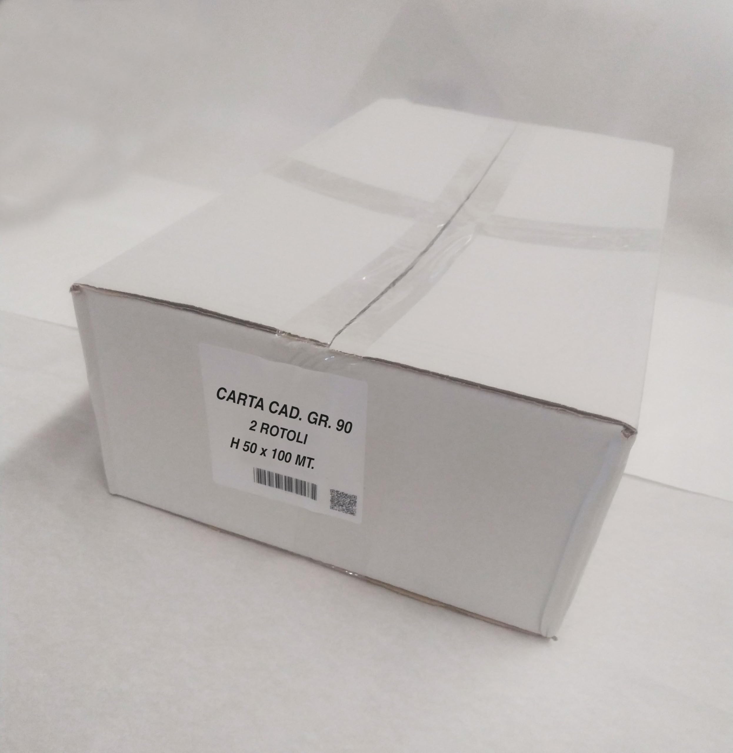 Carta Plotter Bianca, 50 cm x 100 m, 90 gr, 2 Rotoli per Confezione