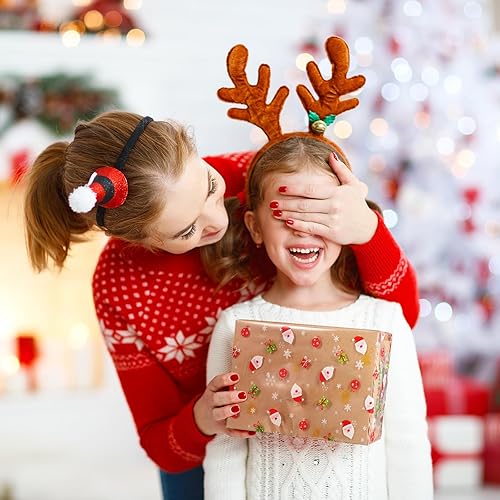 Miniatura 7 de Toyvian Envoltura de celofán, rollo de celofán de 1,181.1 x 15.7 in, 2.5 mil, Papá Noel decorado con floristería, celofán para Navidad, fiesta en