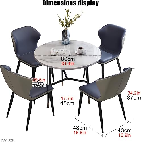 Miniatura 2 de YVYKFZD Juego de mesa y silla para sala de recepción de oficina, mesa redonda de conferencias para 4, mesa de centro compacta, juego de mesa de Gris