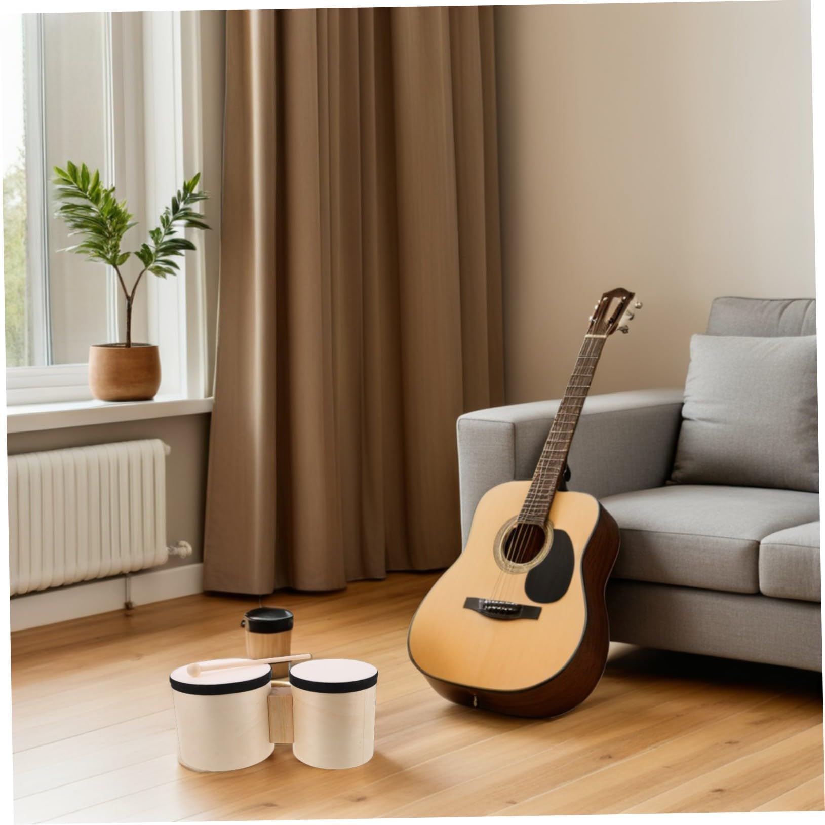 ibasenice Holz-bongos Musik-trommel Mit Holzschlägeln Und Trommelflächen Percussion-instrument Für Tanz Musikunterricht Und Partys
