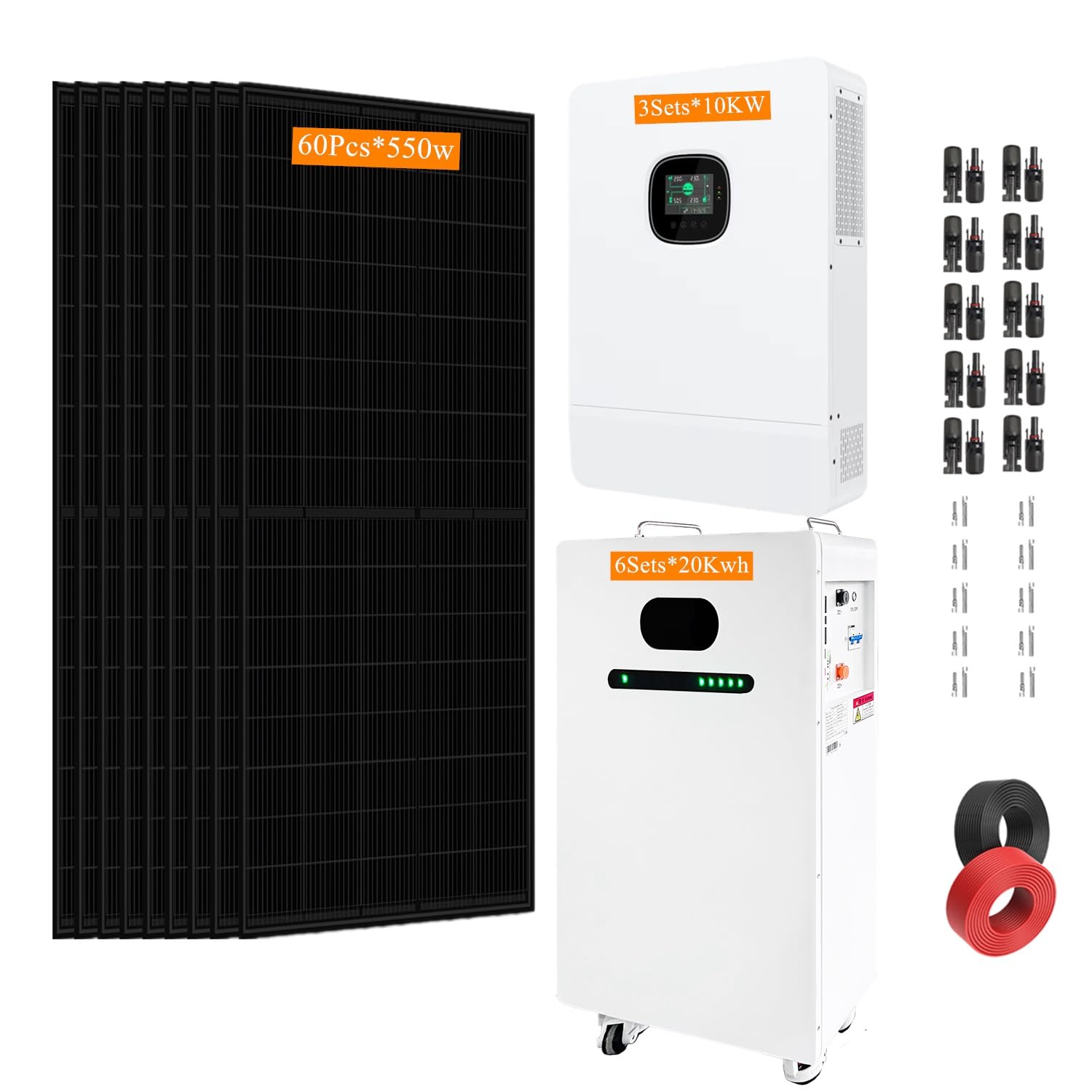Amazon.com : Dawnice 30KW Off Grid Solar System Complete Kit