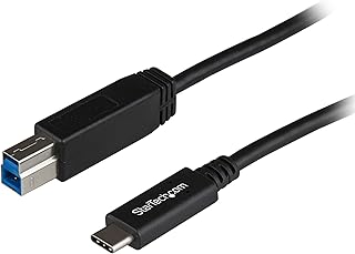 StarTech. Cabo USB C para impressora USB B – 1 m – Supervelocidade – USB 3.1 – 10 Gbps – Cabo de impressora USB C – USB tipo C para tipo B (USB31CB1M), preto