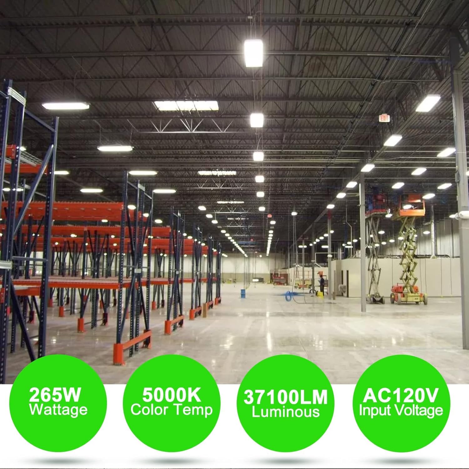 Buy bulbeats 2Pack 4FT LED High Bay Shop Light, 265W Large Area Illumination, 5000K Daylight