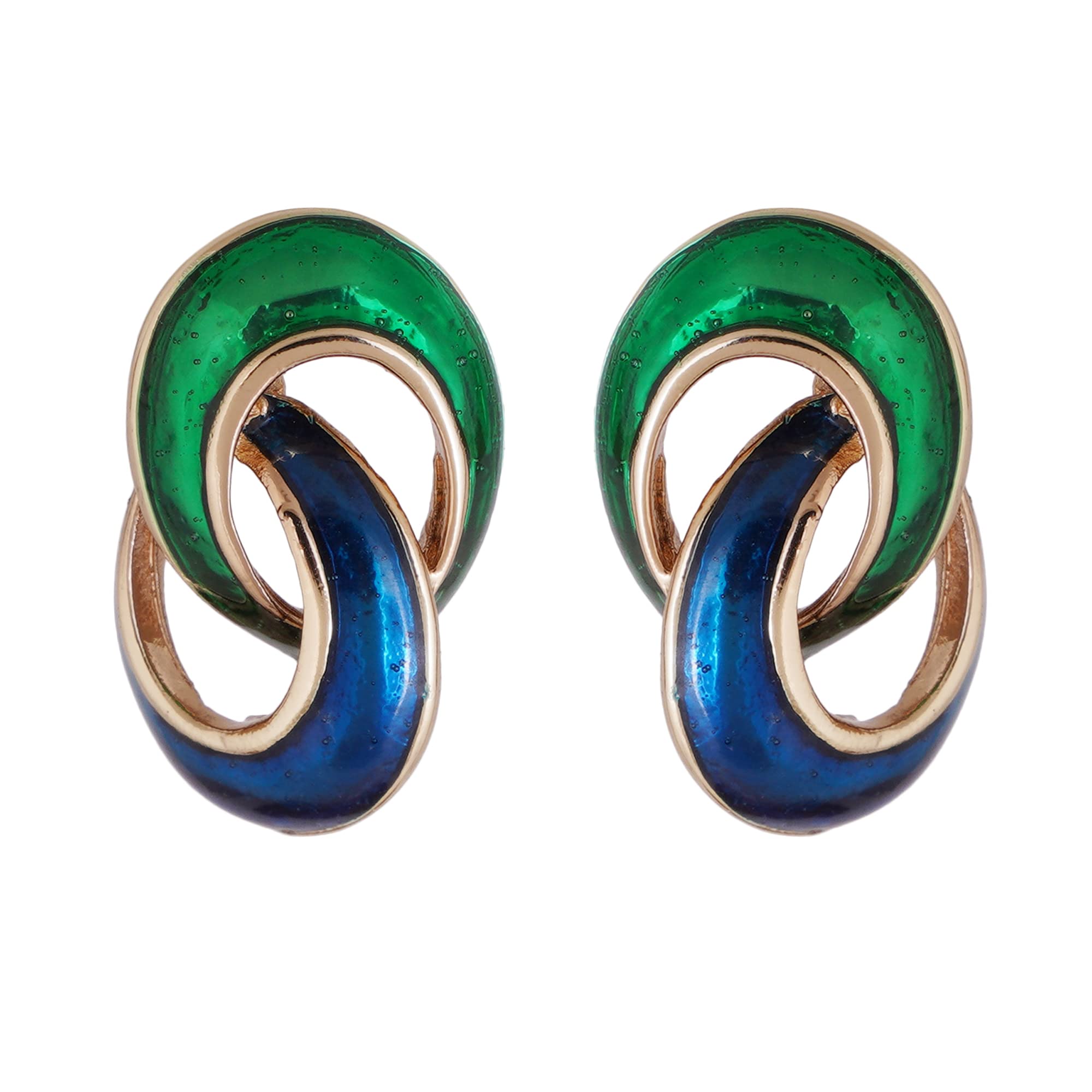 Gold plated and red round latest studs for women