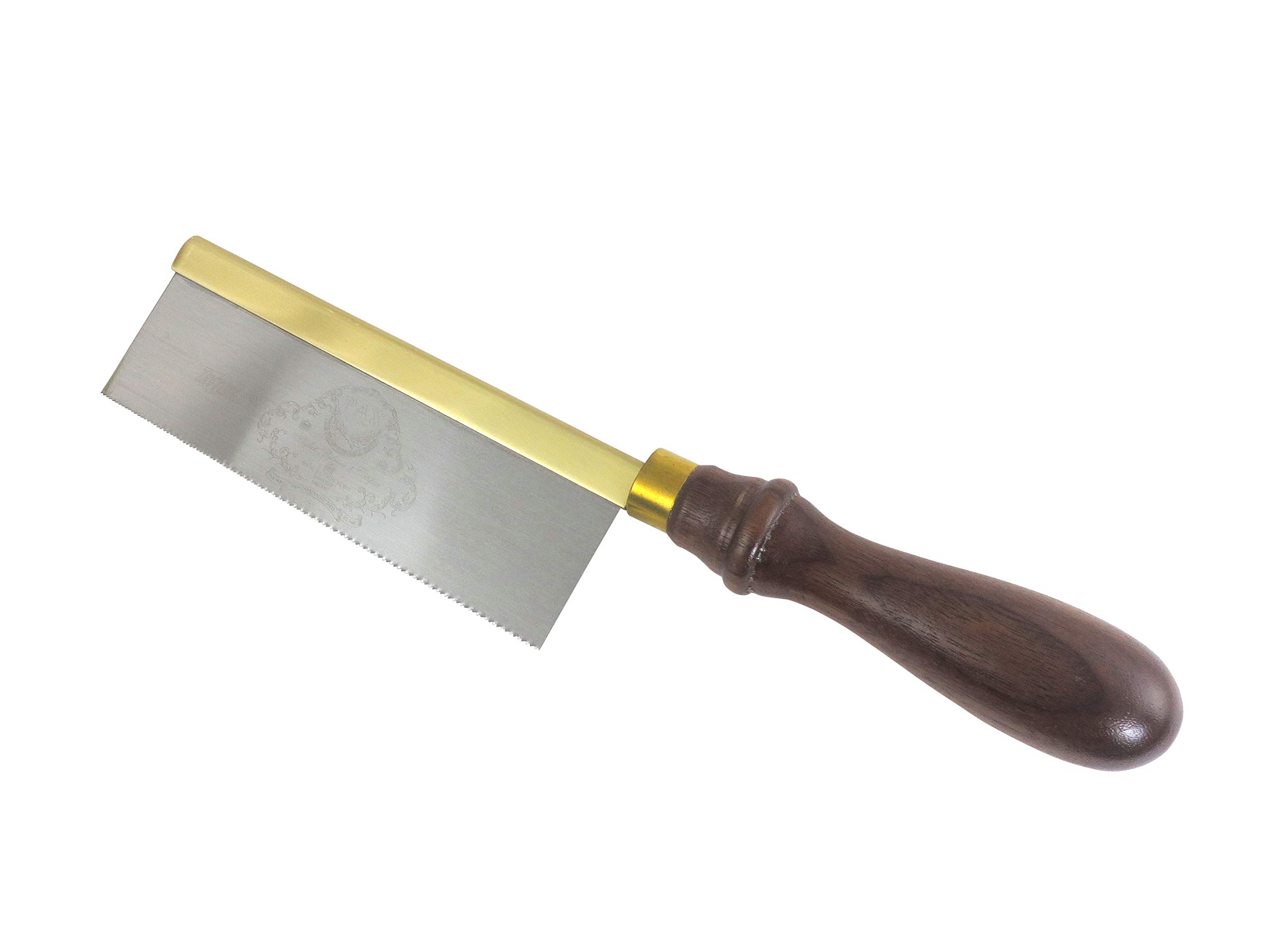 Thomas Flinn Pax Taytools 6 Inch Gent Dovetail Saw, Solid Rolled Brass Back, 20 TPI, 1-5/8 Inch Wide Plate, Walnut Handle