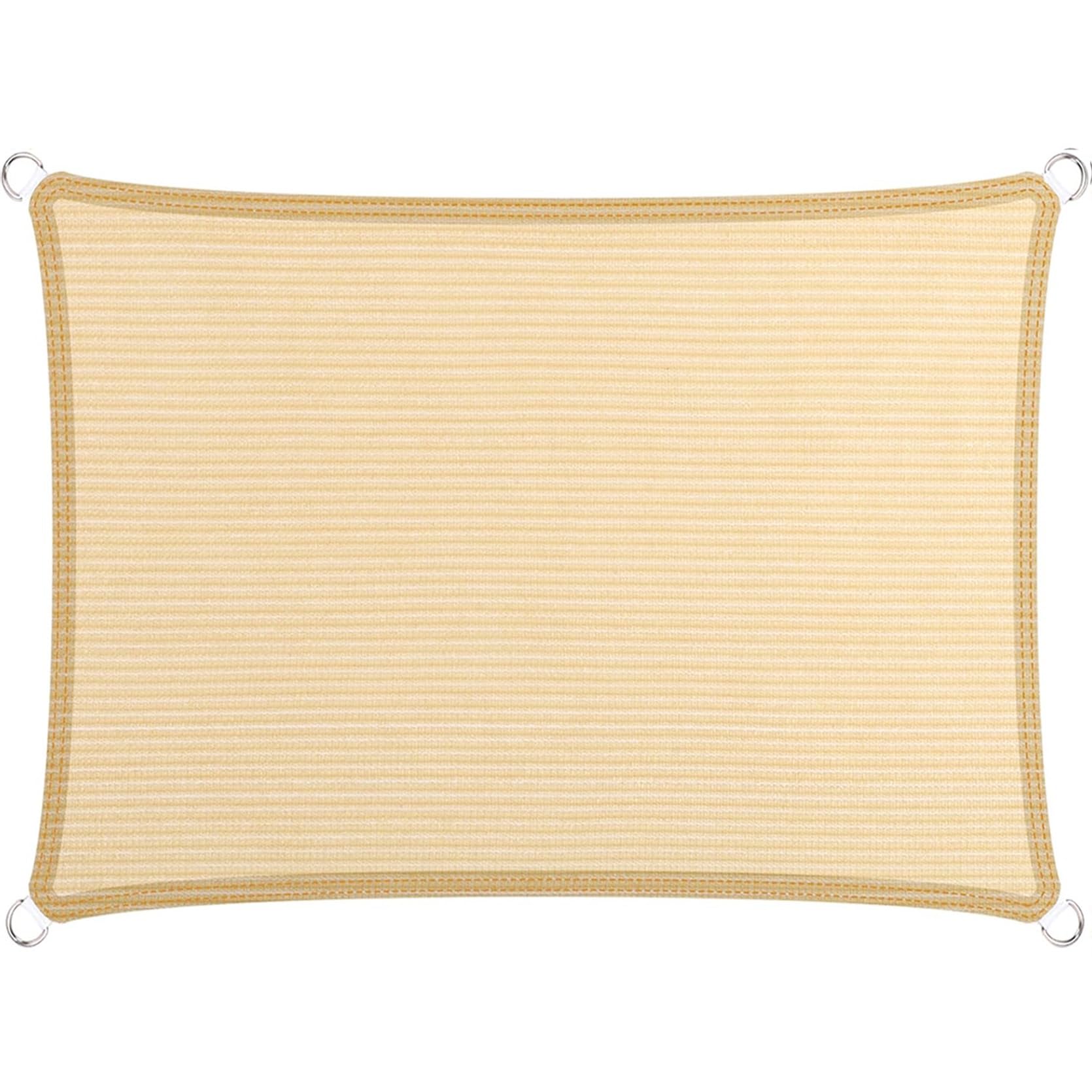 Voile d'ombrage anti-déchirure 640 x 660 cm avec protection renforcée contre le vent