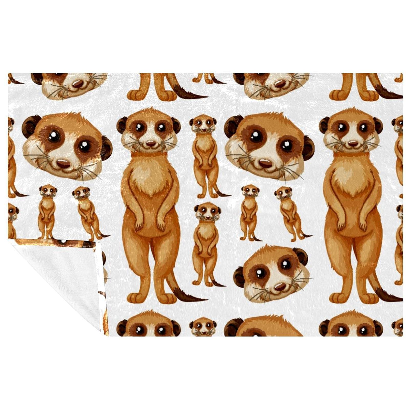 Couverture suricate plaid chaud pour lit enfant et adulte 150x100