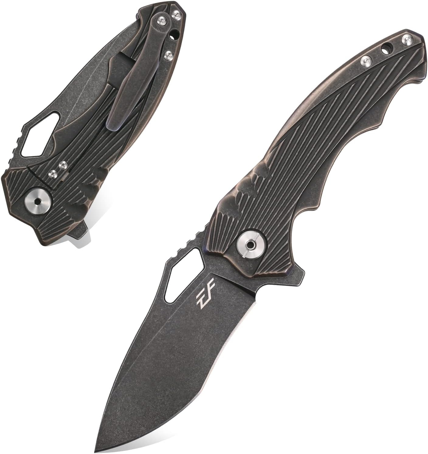 Eafengrow EF958 Titanium Alloy Folding Knife D2 Blade Titanium Alloy Handle EDC Knife for Camping Hiking