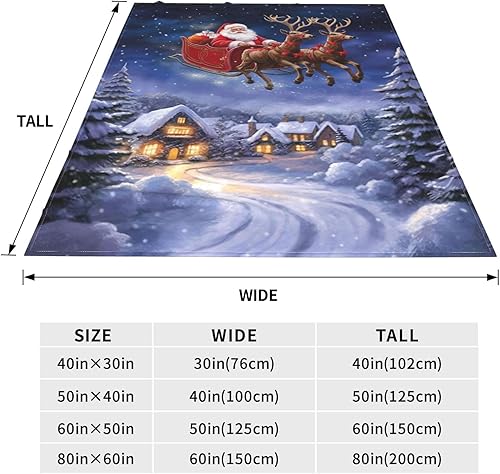 Miniatura 4 de Manta de felpa de Papá Noel, manta de Navidad y manta cálida para sofá, dormitorio, dormitorio, 50 x 40 pulgadas