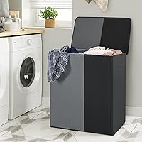 Vista 2 de WOWLIVE Cesta Doble de Lavandería con Tapa y Bolsas de Lavandería Extraíbles, Cesta Grande de Lavandería de 154L, Cesta Plegable para Ropa Sucia