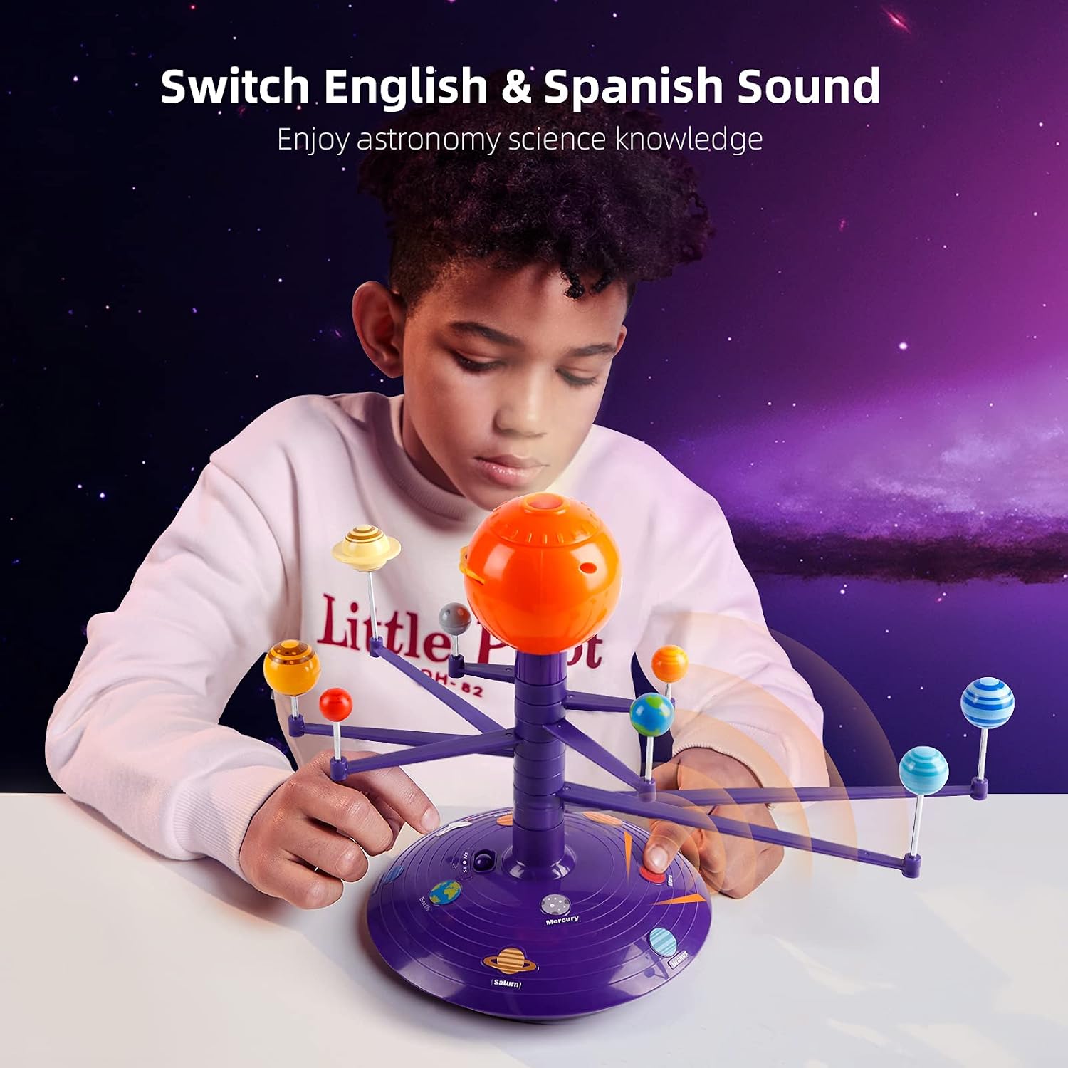 Science Can Solar System for Kids Talking Astronomy Solar System Model Kit, Space Toys with 8 Planets - Image 4