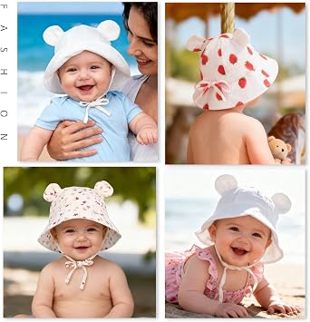 Baby Summer Sun Hat Infant Boys Girls Outdoor Breathable Hat Toddler Medical Cotton Yarn Bucket Hats