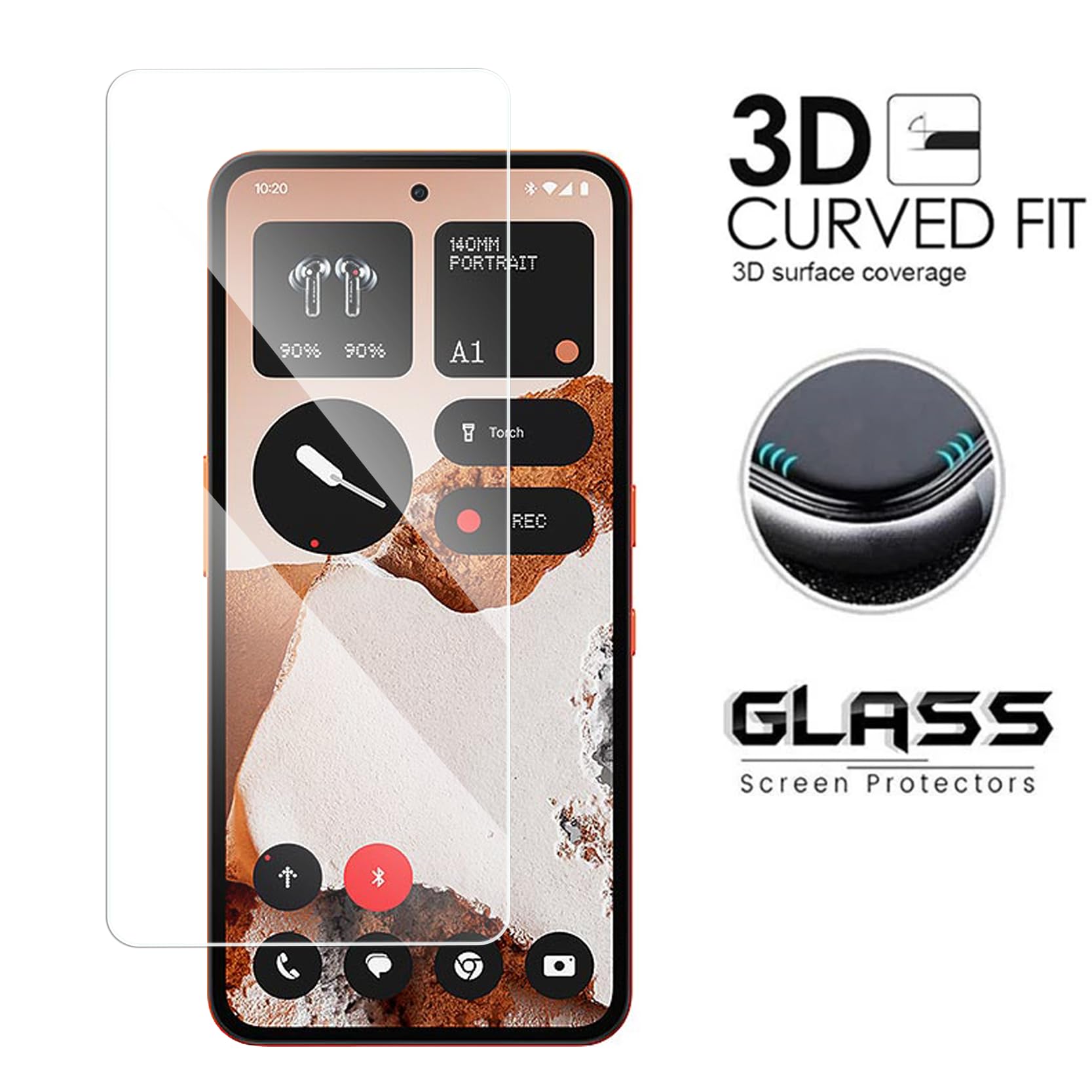 Protector De Pantalla Para Nothing Phone (3) 5G - 2 Piezas De Cristal Templado 9H, Compatible Con Lector De Huellas Y Fácil Instalación