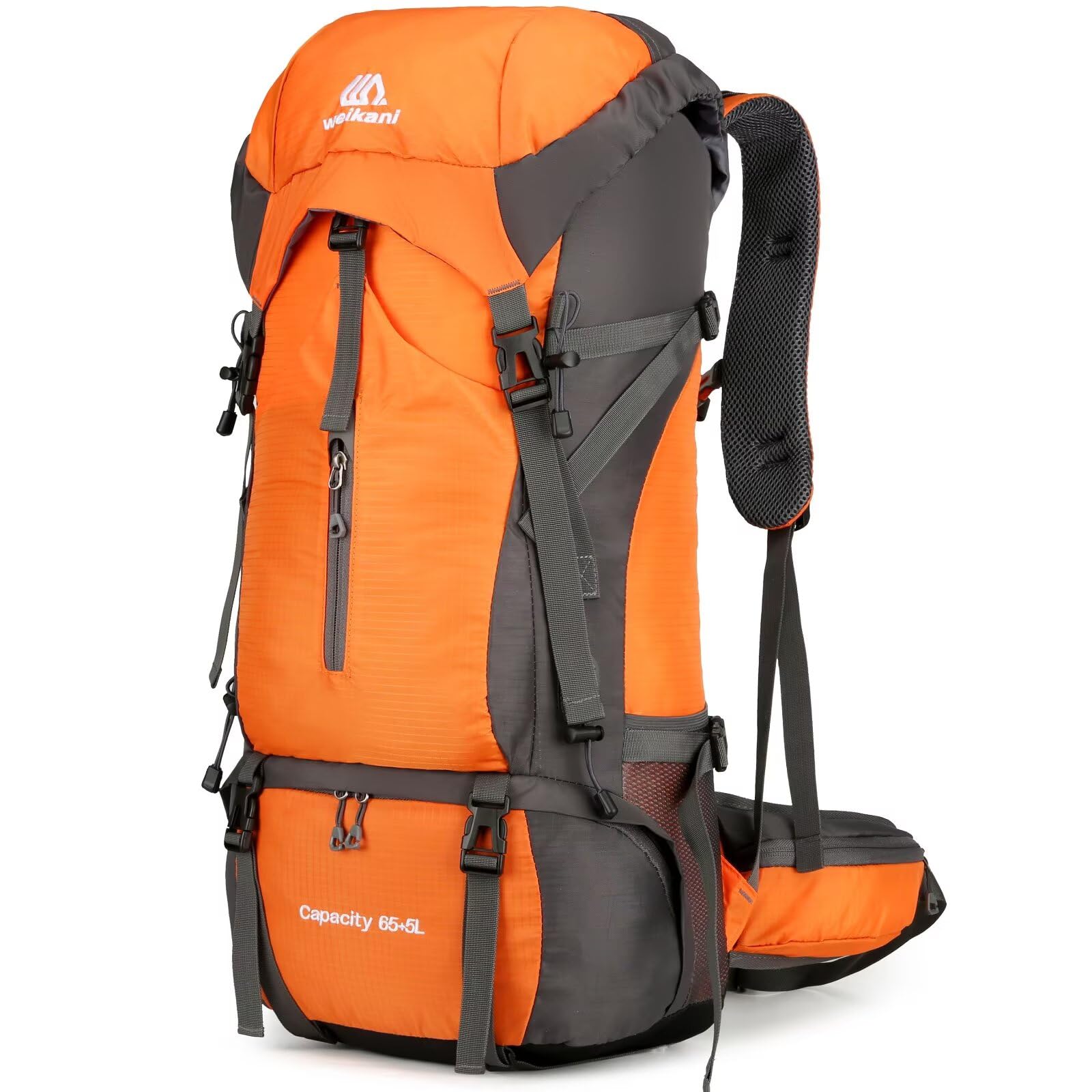 Ezmina 70L Hiking Backpack with Rain Cover Lightweight Camping Rucksack for Men Women Large Trekking Bag Waterproof Travel Backpacking Hiker Daypack for Touring Climbing Outdoor Sport Mountaineering