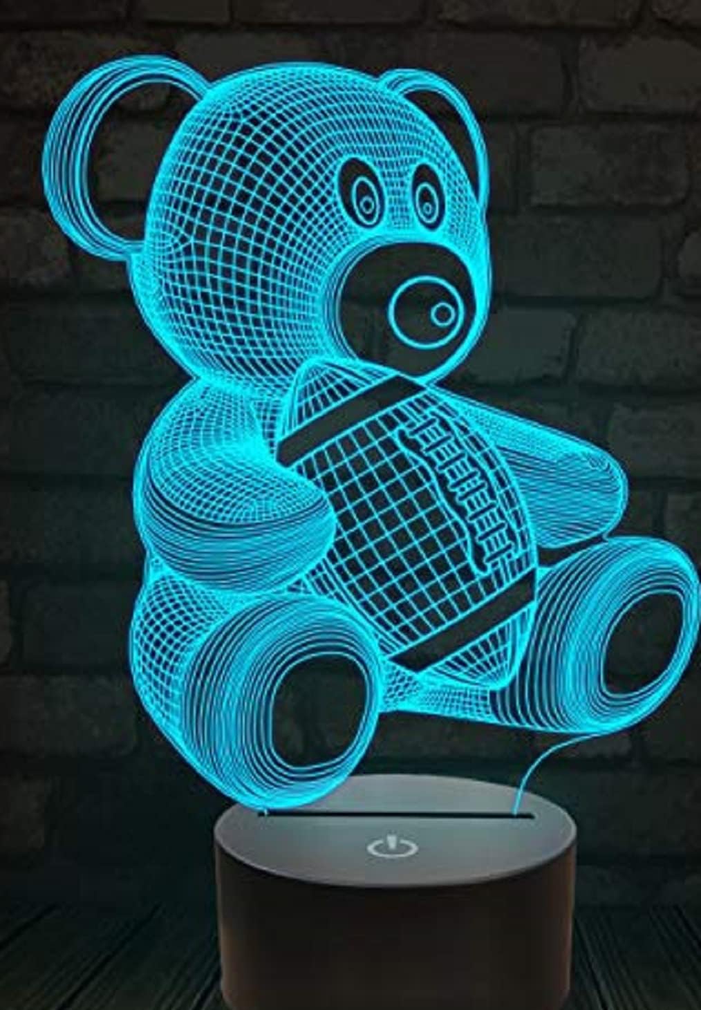 FULLOSUN 3D Night Light Jurassic Dinosaur Velociraptor Raptor LED Nightlight Baby Nursery Lamp for Kids' Room Home Décor Xmas Birthday Gifts with 7 Color Changing multicolored FULLOSUN