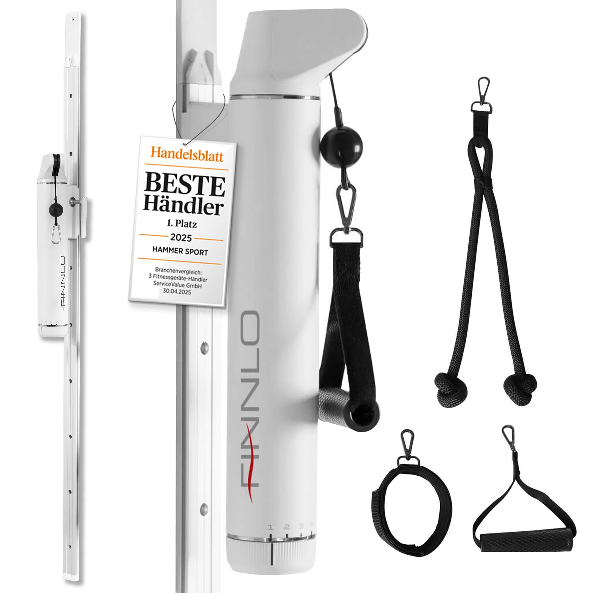 HAMMER Kraftstation Finnlo CablePull, Kabelzugstation, Kabelzug Trainer | Karfttraining Zuhause, 6 Widerstandsstufen, 146 cm Profi-Seilzuglänge, Seilzug 180° Grad drehbar, 9-fach höhenverstellbar