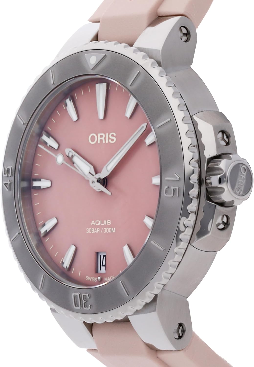 Oris Aquis Automatic Mother of Pearl, Pink Dial Watch 01 733 7770 4158-07 4 18 66FC (Pre-Owned)