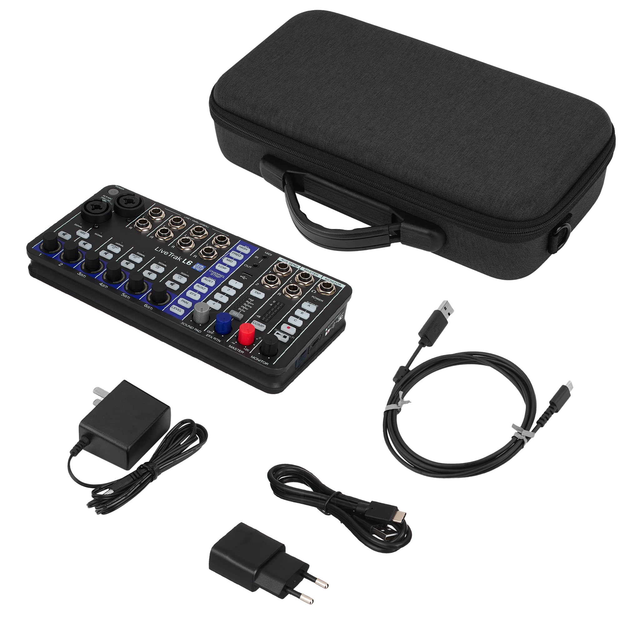 GEEKRIA Hartschalen-Reisekoffer kompatibel mit Zoom LiveTrak L6 / L6 Digitalmixer, Tragetasche für Audio-Mixer (Dunkelgrau)