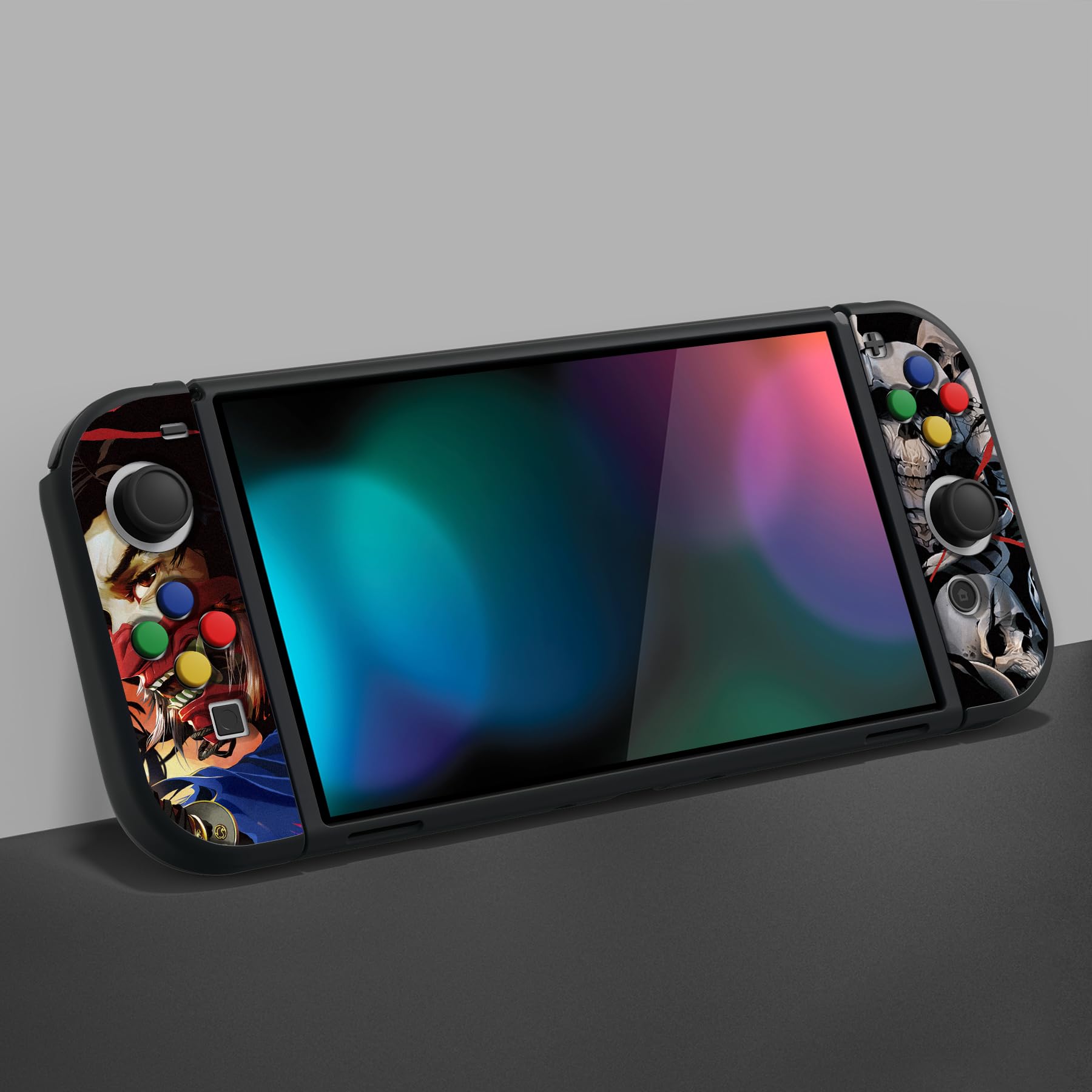 playvital Cover Custodia per Nintendo Switch OLED,Copertura Morbida TPU Protezione per Joycon Console con Copri Analogici/Tasti(ZealProtect)-Fantasma di Samurai