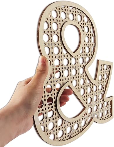 Miniatura 3 de Letras de ratán de madera para decoración de pared, letras de madera rústicas de 12 pulgadas, letras de madera de ratán para decoración de pared de